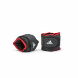 Adidas Adidas Adjustable Ankle Weights (2 x 1kg) Gym Training Workout - Black/Red - Side View
