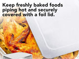 20x Aluminium Disposable Foil Food Container Trays Pans w/ Lids Covers Bulk 22x15x4.5cm - Side View