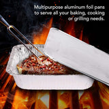 20x Aluminium Disposable Foil Food Container Trays Pans w/ Lids Covers Bulk 22x15x4.5cm
