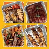 120x Aluminium Disposable Foil Food Container Trays Pans Baking Roast Bulk 22x15.5x5cm - Top-Down View