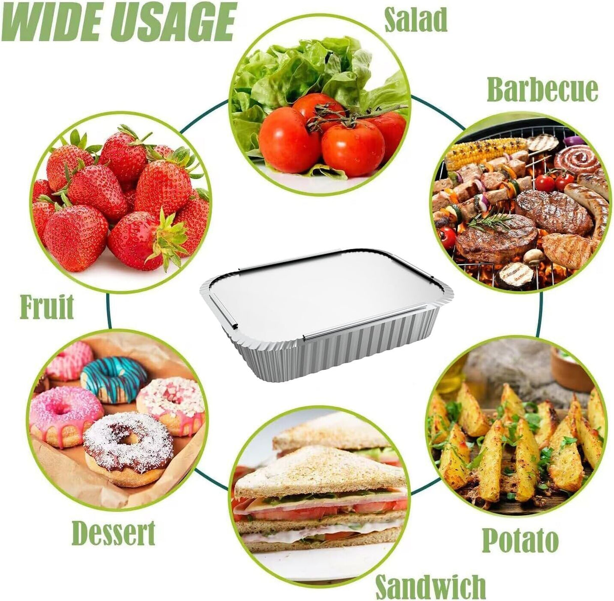 144x Aluminium Disposable Foil Food Container Trays Pans w/ Lids Covers Bulk 22cm*15cm*4.5cm