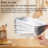 48x Deep Foil Aluminium Disposable Food Container Trays Pans Baking Roast Bulk 33x27x11cm - Side View
