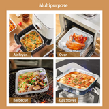 48x Deep Foil Aluminium Disposable Food Container Trays Pans Baking Roast Bulk 33x27x11cm - Close-Up Angle