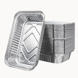 48x Aluminium Disposable Foil Food Container Trays Pans Baking Roast Bulk 45x34x6.5cm - Side View