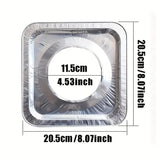 480x Aluminium Disposable Foil Stove Burner Covers Bulk - Square - Side View