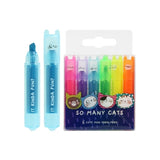 Whimsical Cat-Inspired Scented Mini Highlighters Set of 6 - Rear View