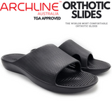 Archline Rebound Orthotic Slides Flip Flop Thongs Slip On Arch Support - Black - Euro 38 - Extra Image