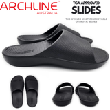 Archline Rebound Orthotic Slides Flip Flop Thongs Slip On Arch Support - Black - Euro 44 - Extra Image