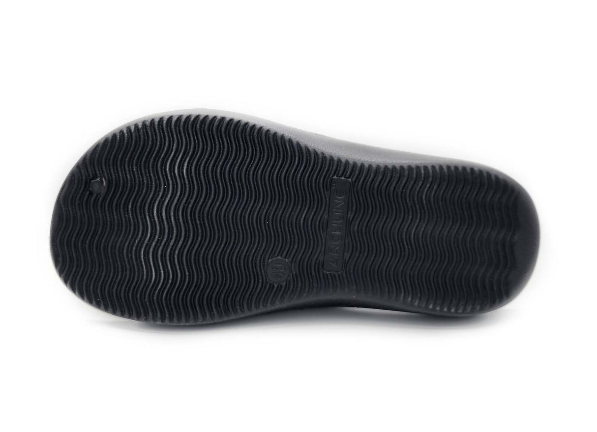 Archline Rebound Orthotic Slides Flip Flop Thongs Slip On Arch Support - Black - Euro 46