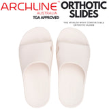 Archline Rebound Orthotic Slides Flip Flop Thongs Slip On Arch Support - White - Euro 36