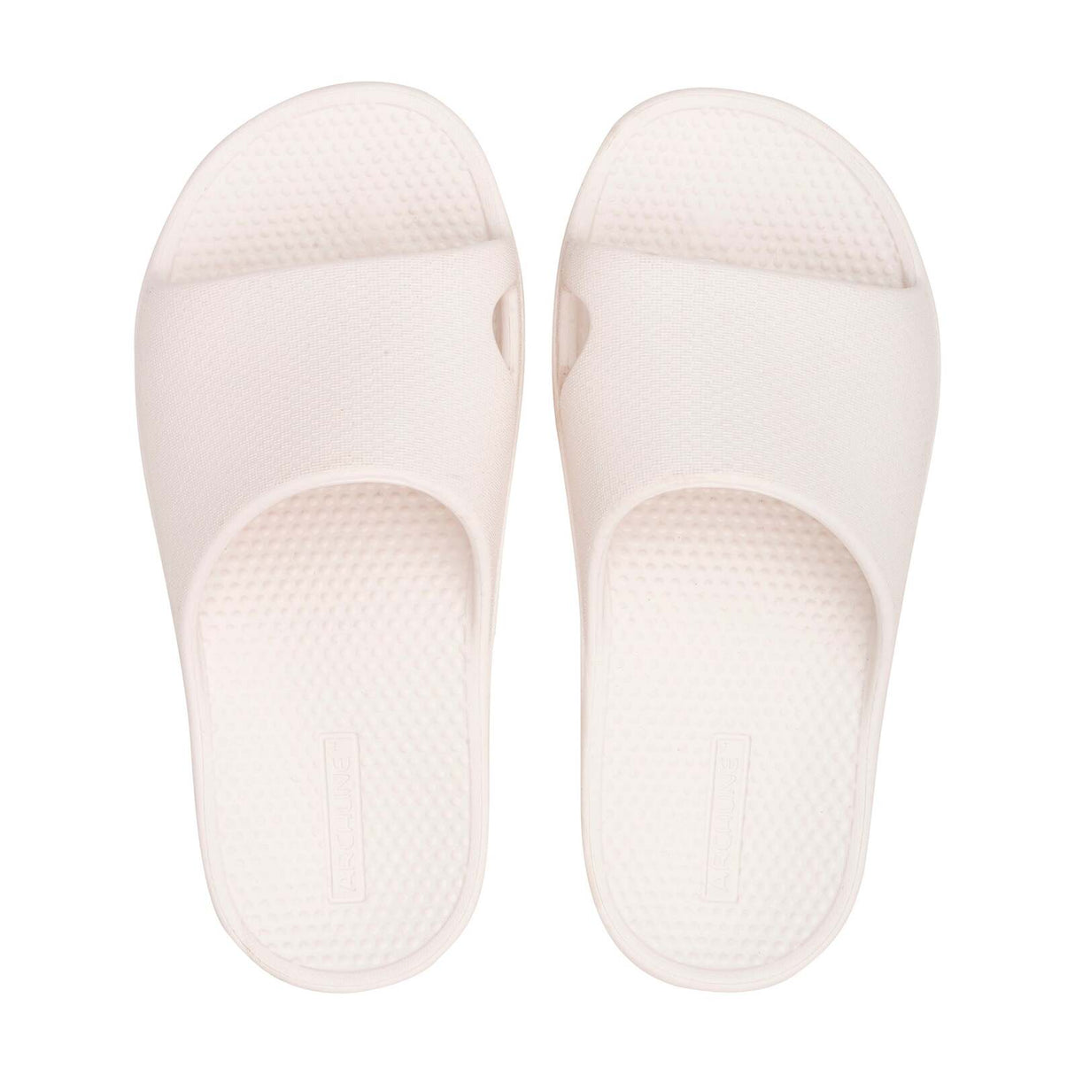 Archline Rebound Orthotic Slides Flip Flop Thongs Slip On Arch Support - White - Euro 45