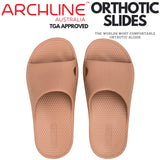 Archline Rebound Orthotic Slides Flip Flop Thongs Slip On Arch Support - Putty - Euro 42 - Front View
