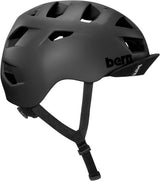 Bern Mens Allston Cycling Bike Helmet w/ Flip Visor - Matte Black - L/XL - Side View