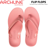 ARCHLINE Orthotic Thongs Arch Support Shoes Flip Flops - Pastel Pink - EUR 36 - Front View
