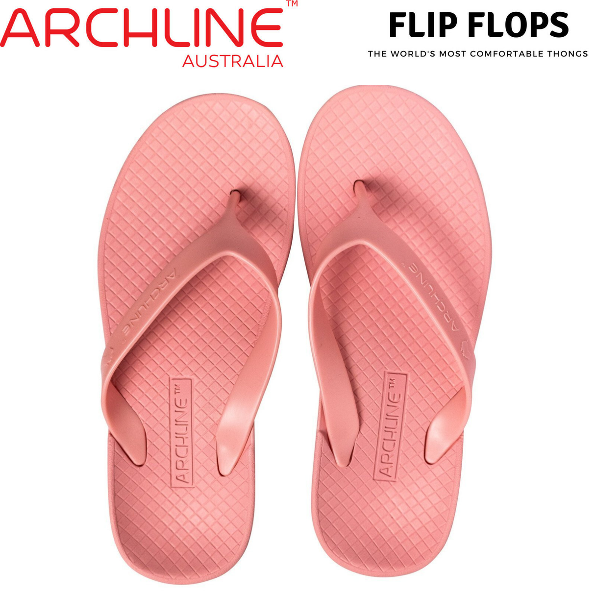 ARCHLINE Orthotic Thongs Arch Support Shoes Flip Flops - Pastel Pink - EUR 38