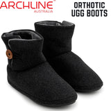 Archline Orthotic UGG Boots Slippers Arch Support Warm Orthopedic Shoes - Charcoal - EUR 38 (Women's US 7/Men's US 5) - Front View