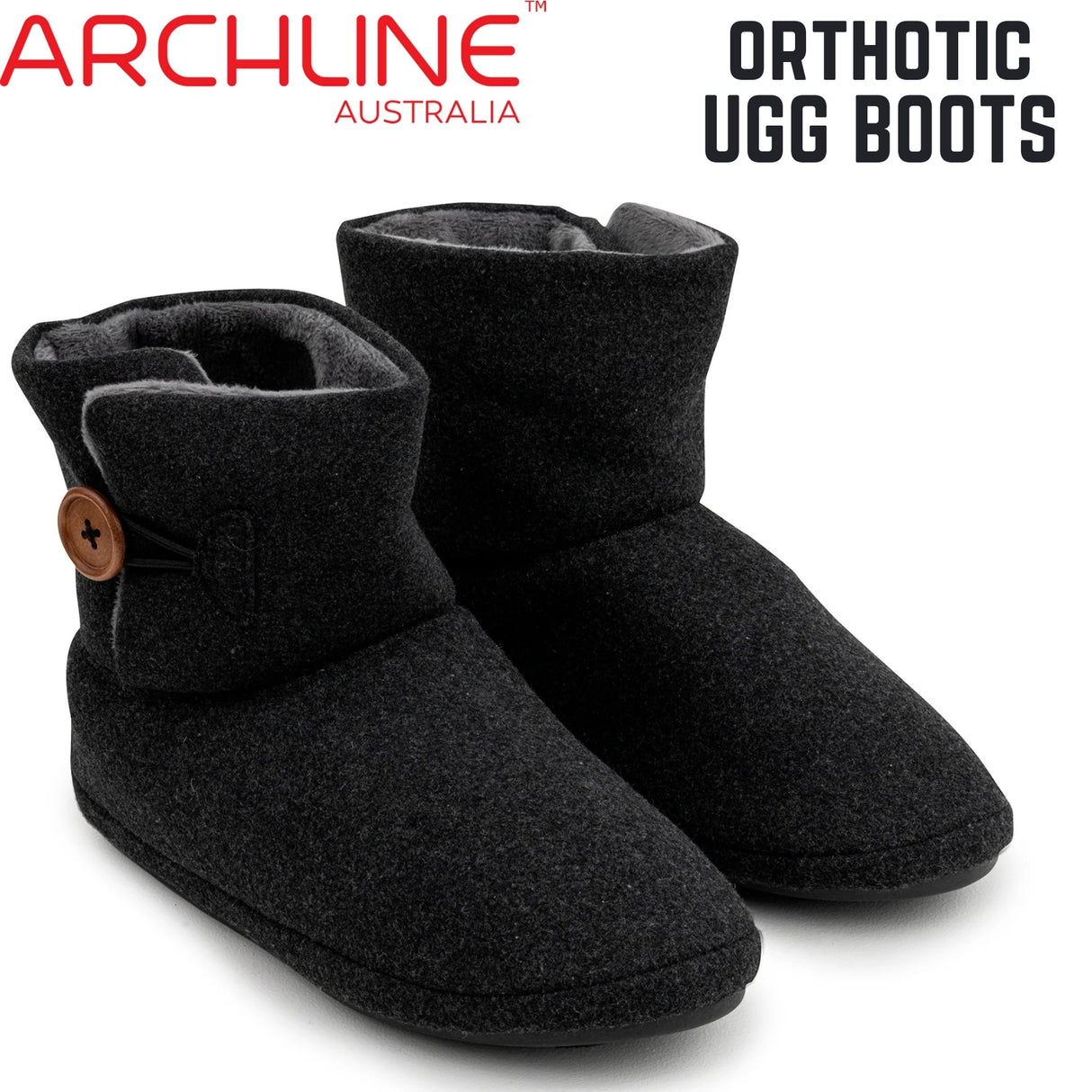 Archline Orthotic UGG Boots Slippers Arch Support Warm Orthopedic Shoes - Charcoal - EUR 43 (Women's US 12/Men's US 10)