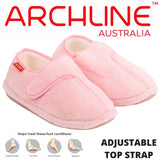 ARCHLINE Orthotic Plus Slippers Closed Scuffs Pain Relief Moccasins - Pink - EU 35 - Front View