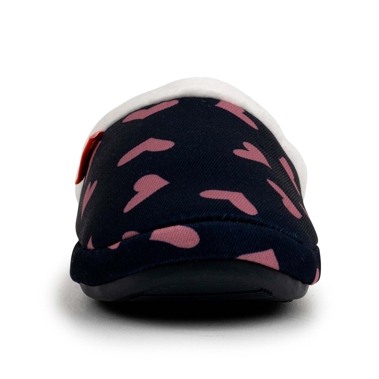 ARCHLINE Orthotic Slippers Slip On Scuffs Pain Relief Moccasins - Navy with Hearts - EUR 37 (Womens US 6)