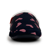 ARCHLINE Orthotic Slippers Slip On Scuffs Pain Relief Moccasins - Navy with Hearts - EUR 38 (Womens US 7) - Low Angle