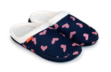 ARCHLINE Orthotic Slippers Slip On Scuffs Pain Relief Moccasins - Navy with Hearts - EUR 39 (Womens US 8)