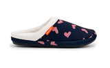 ARCHLINE Orthotic Slippers Slip On Scuffs Pain Relief Moccasins - Navy with Hearts - EUR 43 (Womens US 12) - 45-Degree Angle