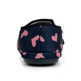 ARCHLINE Orthotic Plus Slippers Closed Scuffs Pain Relief Moccasins - Navy Hearts - EU 40 - Low Angle
