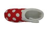 ARCHLINE Orthotic Slippers CLOSED Back Scuffs Moccasins Pain Relief - Red Polka Dots - EUR 39 (Womens US 8) - Close-Up Angle
