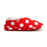 ARCHLINE Orthotic Slippers CLOSED Back Scuffs Moccasins Pain Relief - Red Polka Dots - EUR 39 (Womens US 8) - Low Angle