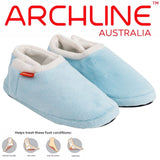 ARCHLINE Orthotic Slippers Closed Scuffs Pain Relief Moccasins - Sky Blue - EUR 38 - Front View