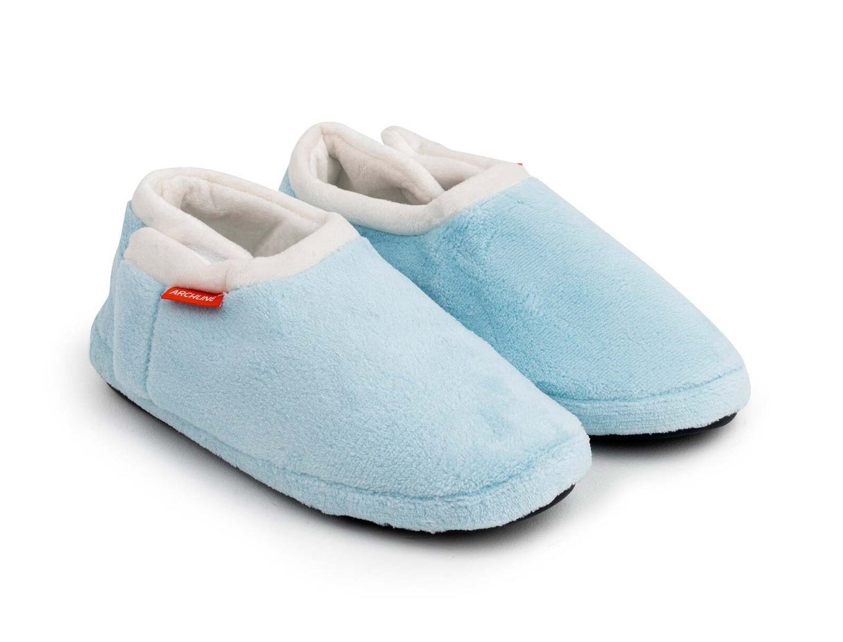 ARCHLINE Orthotic Slippers Closed Scuffs Pain Relief Moccasins - Sky Blue - EUR 39