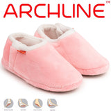 ARCHLINE Orthotic Slippers Closed Scuffs Pain Relief Moccasins - Pink - EUR 36 - Front View