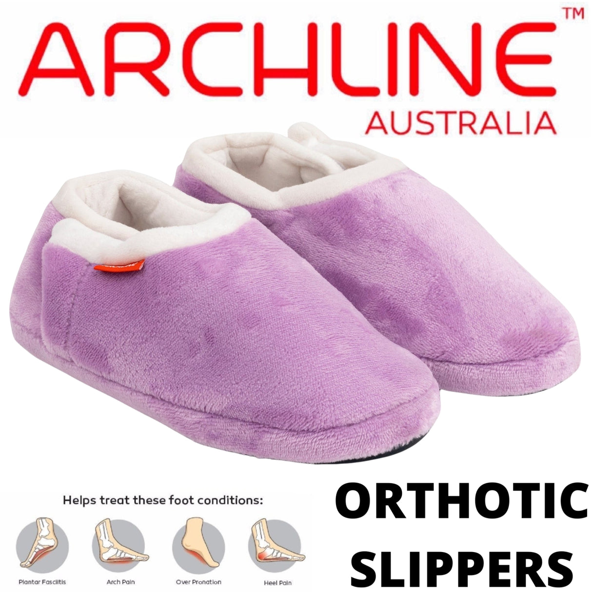 ARCHLINE Orthotic Slippers CLOSED Arch Scuffs Pain Relief Moccasins - Lilac - EU 38