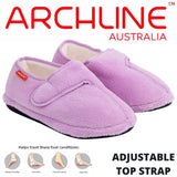ARCHLINE Orthotic Plus Slippers Closed Scuffs Pain Relief Moccasins - Lilac - EU 37 - Front View