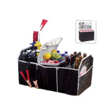 Deluxe Collapsible Car Boot Organiser with Cooler Bag Trunk Storage Bag Folding - Low Angle
