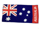 AUSTRALIA FLAG BEACH TOWEL Souvenir Australian Day 150cm x 75cm - Top-Down View