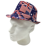 AUSTRALIA TRILBY HAT USA America England UK Aussie Fedora Cap Party - Side View