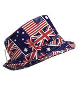 AUSTRALIA TRILBY HAT USA America England UK Aussie Fedora Cap Party - 45-Degree Angle