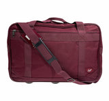 44L Foldable Duffel Bag Gym Sports Luggage Travel Foldaway School Bags - Maroon - Front View
