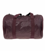 Foldable Duffel Bag Travel Gym Sports School Luggage PVC Nylon Zip - Maroon - Rear View