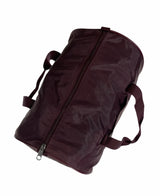 Travel Foldable Duffel Bag Gym Sports Luggage Foldaway School Bags - Maroon - Top-Down View