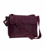 Leuts Tote Shoulder Bag Nylon Waterproof School Library Books Messenger - Maroon - 45-Degree Angle