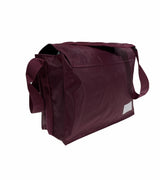 Leuts Tote Library Shoulder Bag School Book Books Carry Storage Messenger - Maroon - Top-Down View
