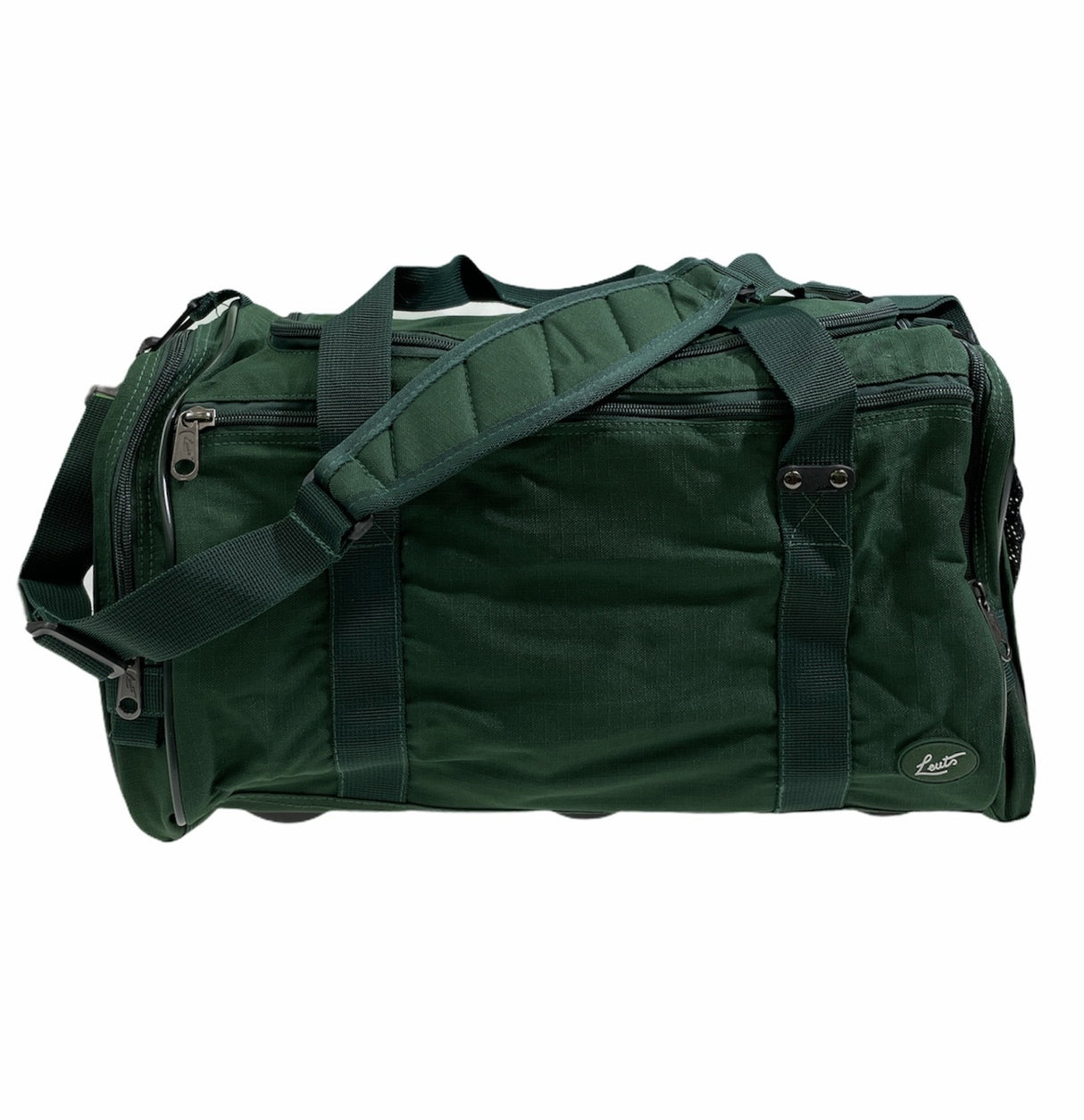 44L Foldable Duffel Bag Travel Gym Sports DZip Top Shoulder Strap - Bottle Green