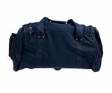 44L Foldable Duffel Bag Travel Gym Sports D-Zip Top Shoulder Strap - Dark Navy - Side View