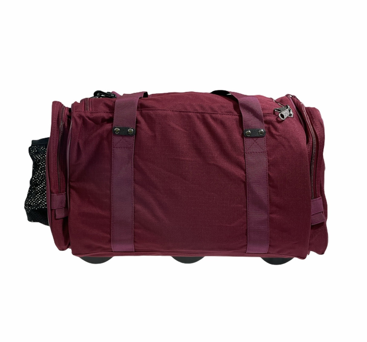 44L Foldable Duffel Bag Travel Gym Sports D-Zip Top Shoulder Strap - Maroon