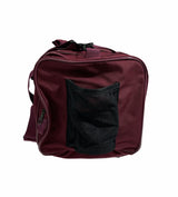 44L Travel Foldable Duffel Bag Gym Sports Luggage Travel Foldaway D-Zip Top School Bags - Maroon - Top-Down View