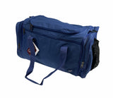 44L Travel Foldable Duffel Bag Gym Sports Luggage Travel Foldaway D-Zip Top School Bags - Royal Blue - Side View