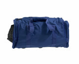 44L Travel Foldable Duffel Bag Gym Sports Luggage Travel Foldaway D-Zip Top School Bags - Royal Blue - 45-Degree Angle