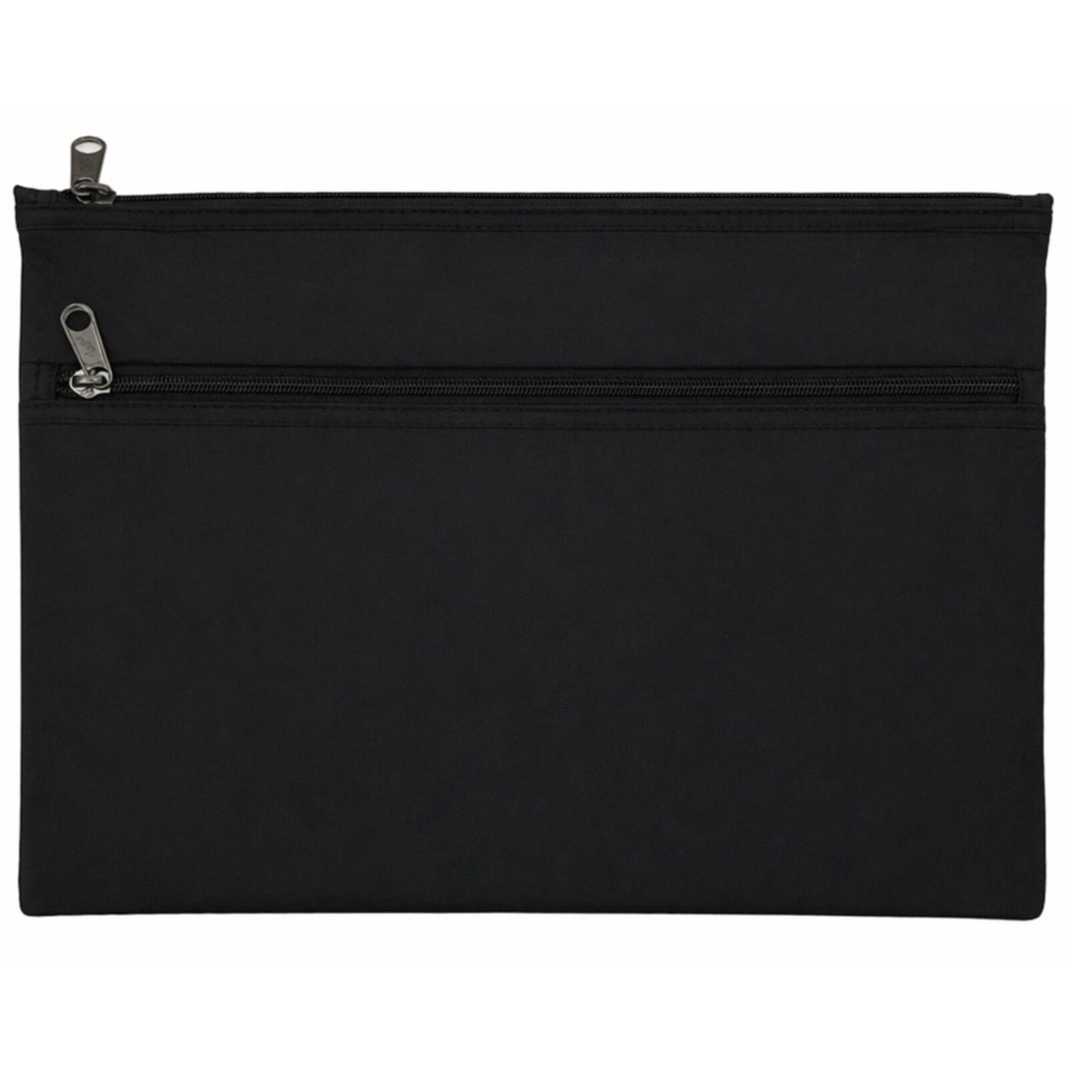 Leuts Jumbo Pencil Case Zip Large Capacity Pen Pouch Compartments - Black